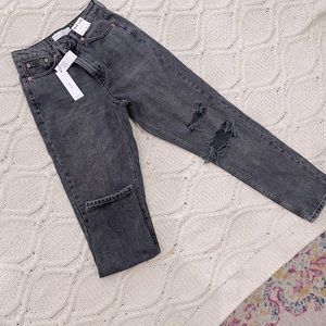TOPSHOP Gray Mom Jeans